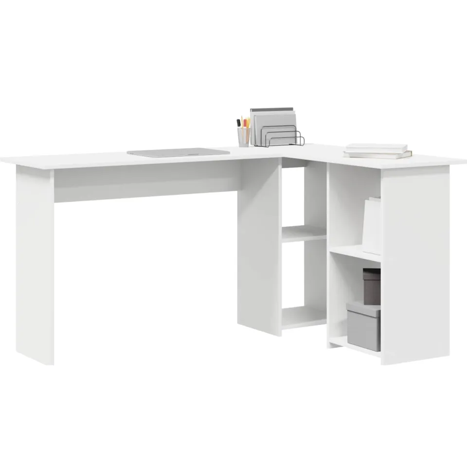vidaXL Hoekbureau Wit 142 x 102 x 73 cm Bewerkt hout