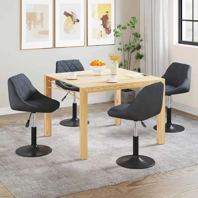 vidaXL Eetkamerstoelen draaibaar 4 st fluweel donkergrijs