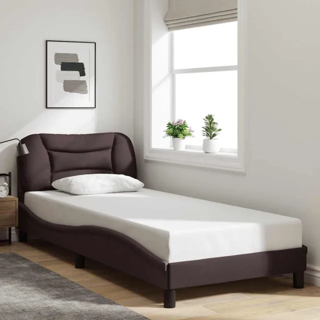 vidaXL Bedframe zonder matras "Hvar" 90x200 cm stof donkerbruin