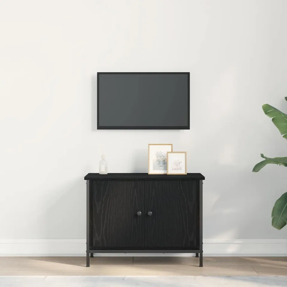 vidaXL TV-kast 60 x 35 x 45 cm Zwart Eiken Bewerkt hout, foto 4