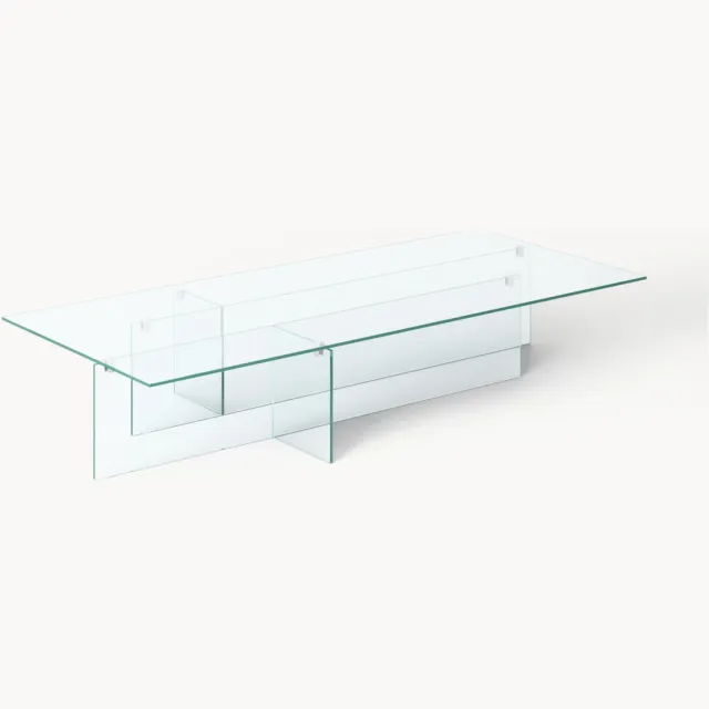 Westwing Collection Grote glazen salontafel Anouk, B 160 cm transparant