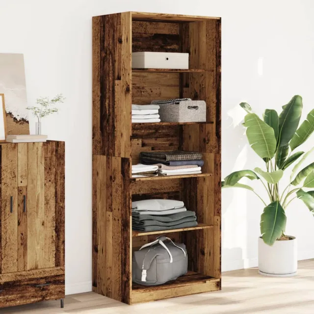 vidaXL Kledingkast 80x50x200 cm bewerkt hout oud hout bruin, foto 2
