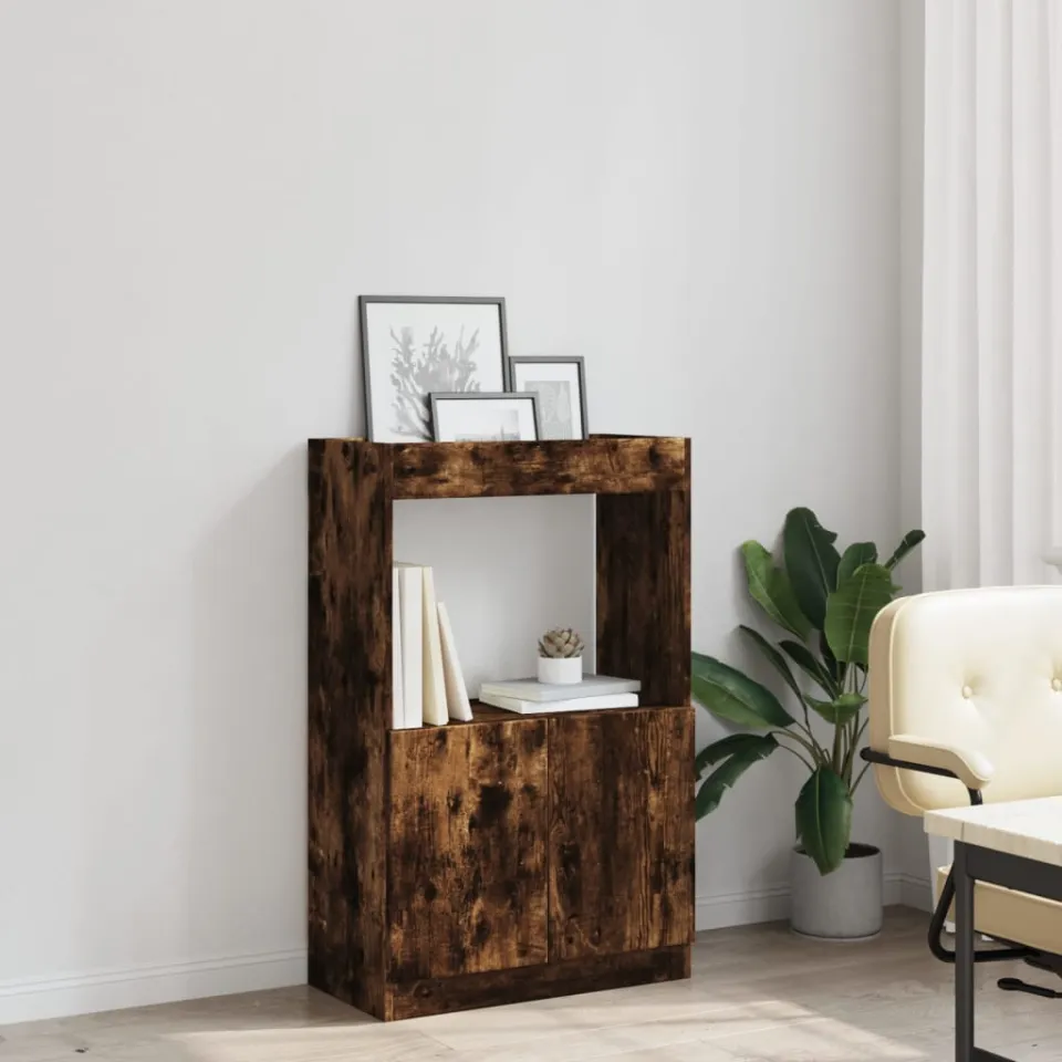 vidaXL Hoge kast 63x33x100 cm bewerkt hout gerookt eikenkleurig, foto 4