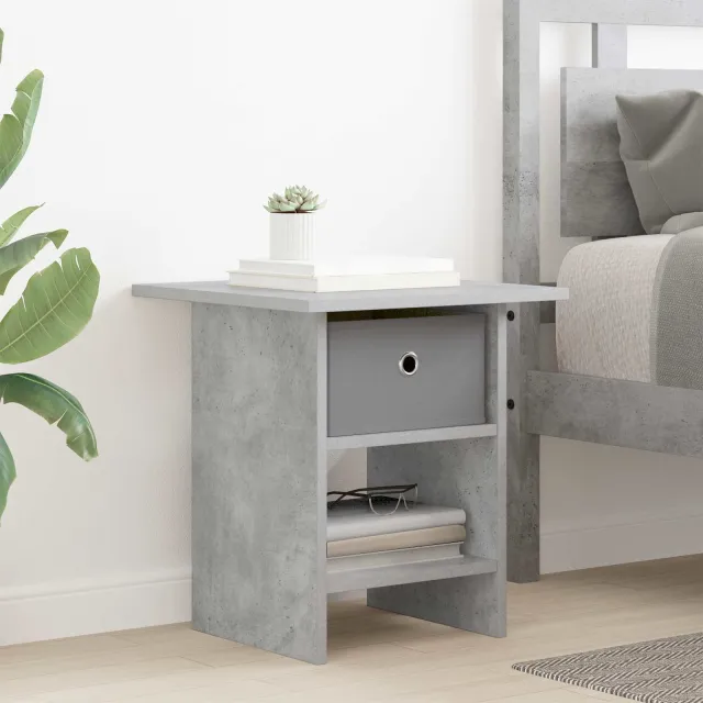 vidaXL Nachtkastje 2 st Beton Grijs 41 x 40 x 45 cm Bewerkt hout, foto 4
