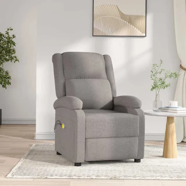vidaXL Massagestoel elektrisch stof taupe, foto 2