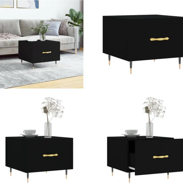 vidaXL Salontafel - 50x50x40 - cm - bewerkt - hout - zwart