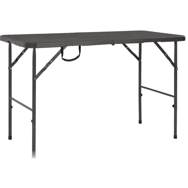 vidaXL Tuintafel inklapbaar rattan look 120x60x74 cm HDPE bruin, foto 2