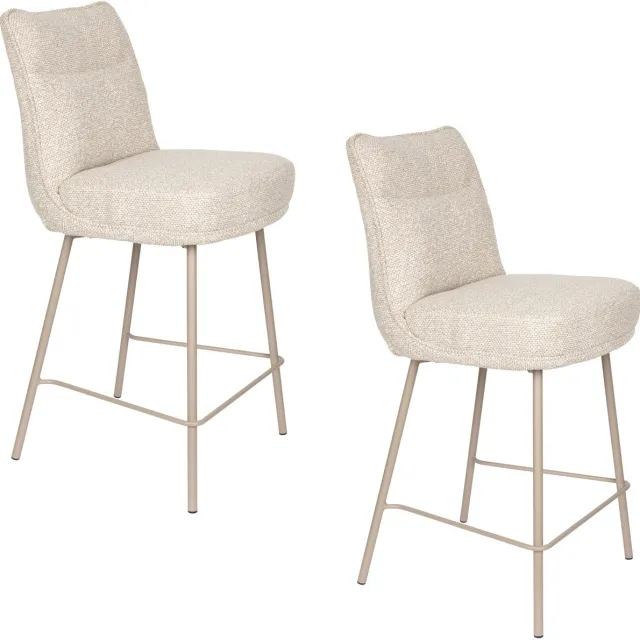Housecraft Living Jacques Barkrukken 65 cm Beige - Set van 2