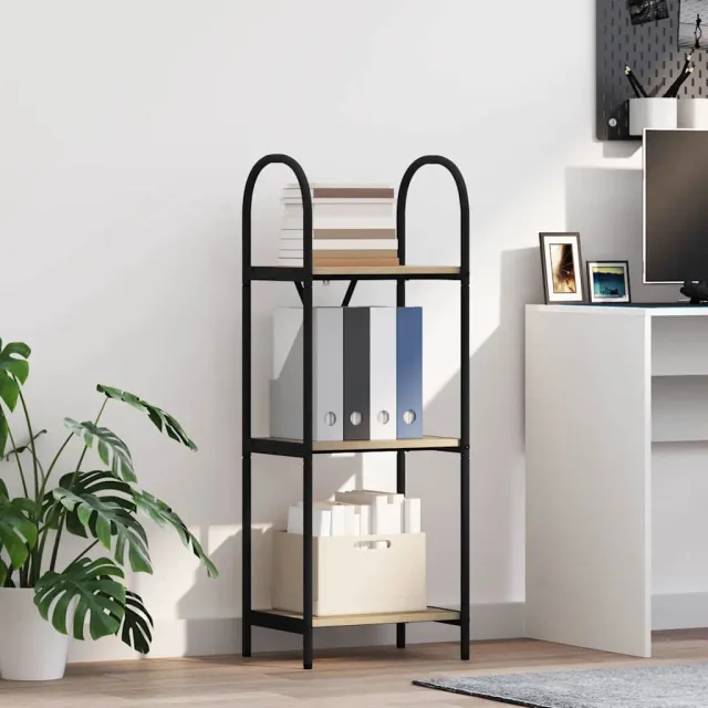 vidaXL Boekenkast 3-laags 40 x 30 x 109 cm Bewerkt hout Sonoma Eiken, foto 2