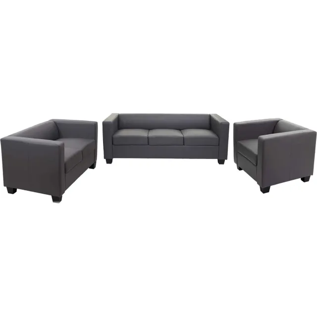 MCW 3-2-1 bankstel Bankstel Loungebank Lille ~ kunstleer, donkergrijs