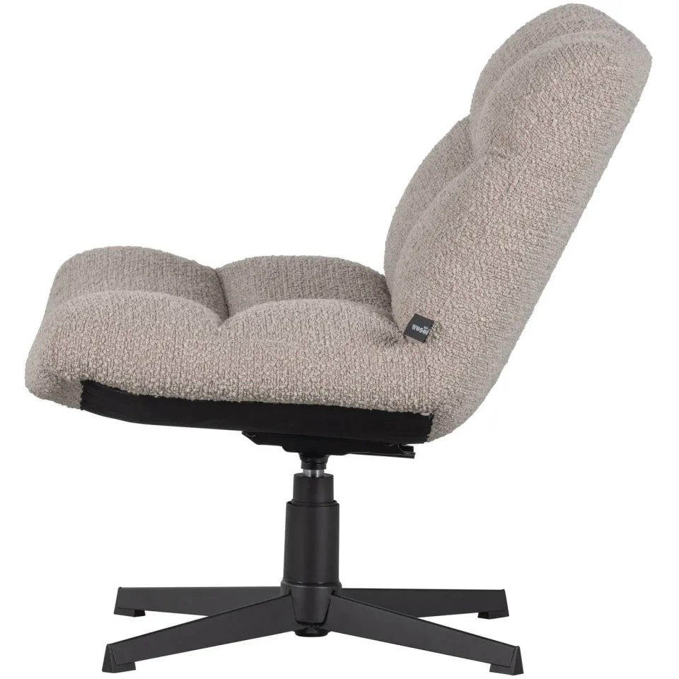 WOOOD Vinny Draaifauteuil - Bouclé - Zand - 80x75x75, foto 3