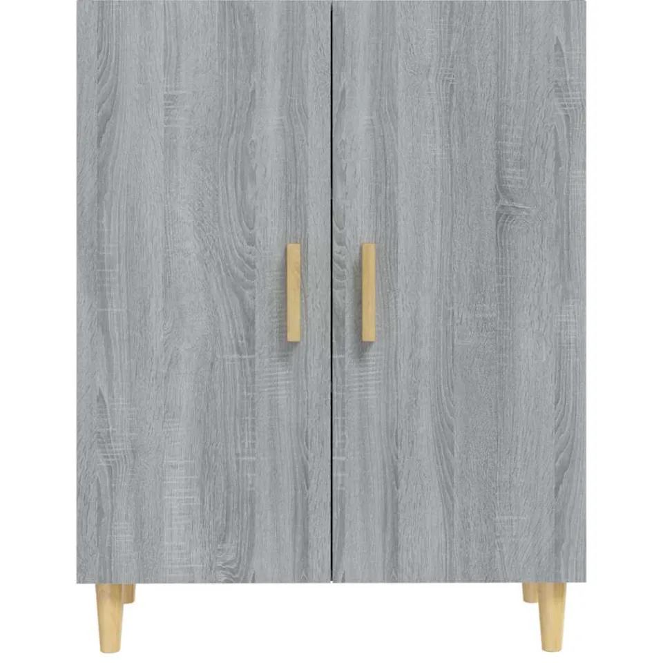 vidaXL Dressoir 70x34x90 cm bewerkt hout grijs sonoma eikenkleurig, foto 4