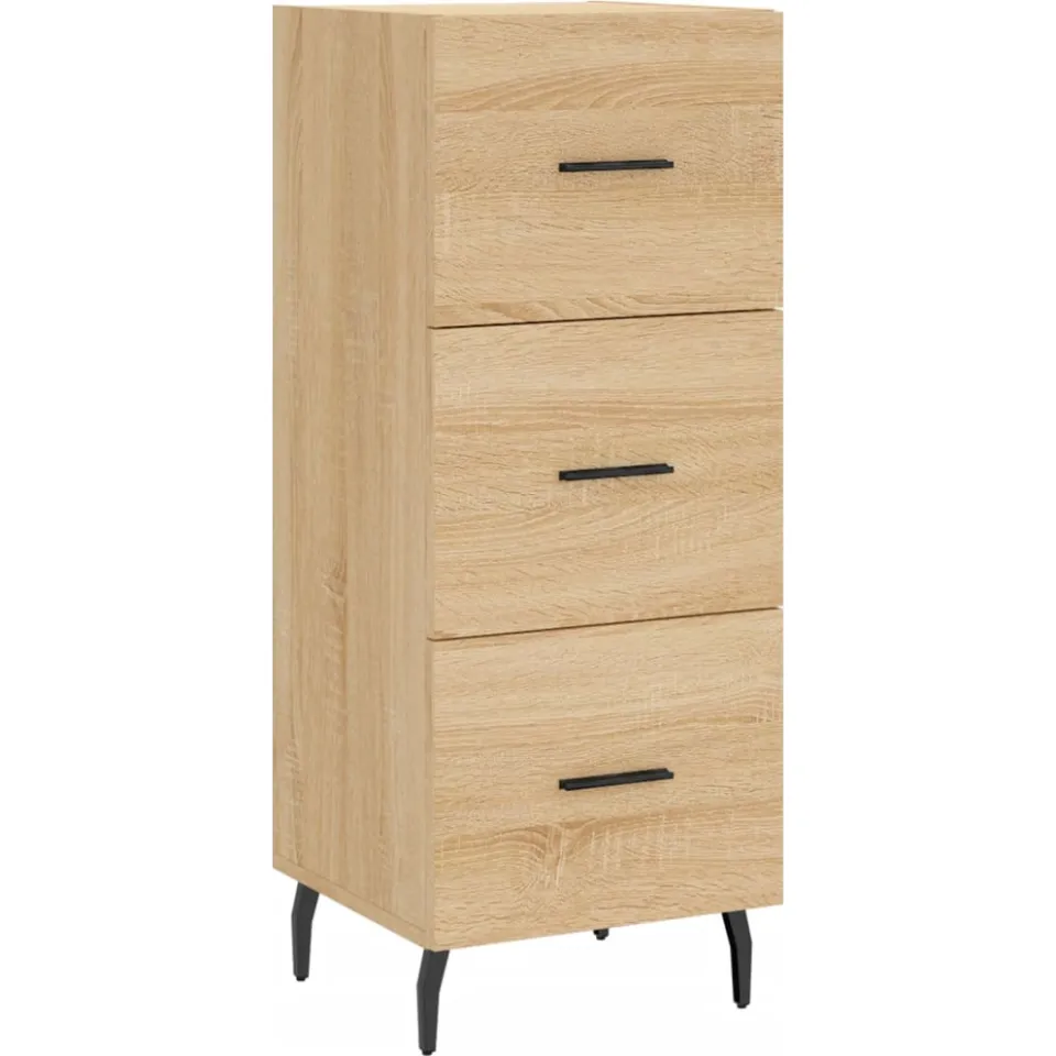 vidaXL Dressoir 34,5x34x90 cm bewerkt hout sonoma eiken, foto 3