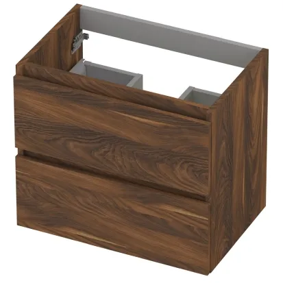 Ink onderkast 2 laden greeploos met houten keerlijst noten