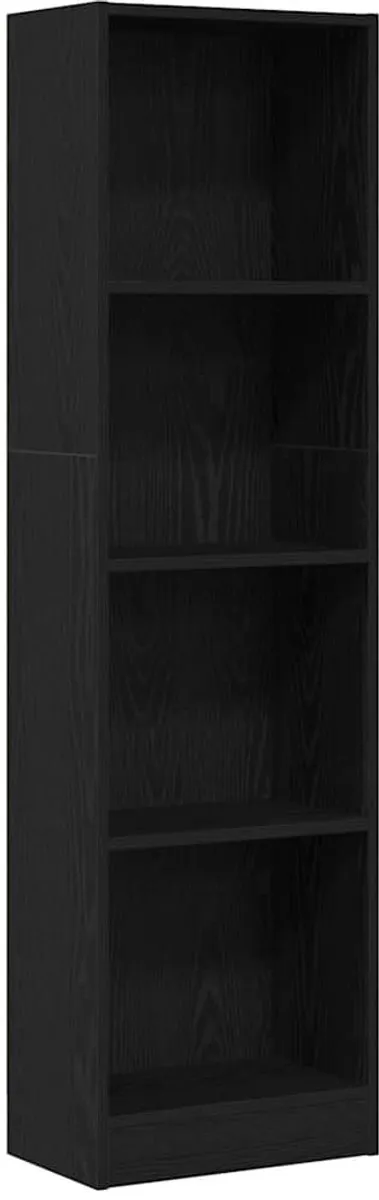 vidaXL Boekenkast - Zwart - Eiken - 40x24x143 - cm - Engineered - Wood Zwarte eik