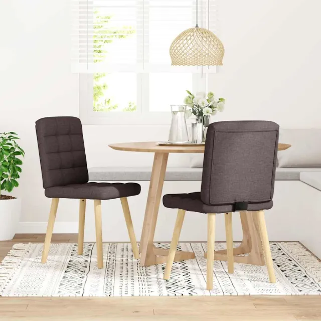 vidaXL Eetkamerstoelen 2 st stof donkerbruin