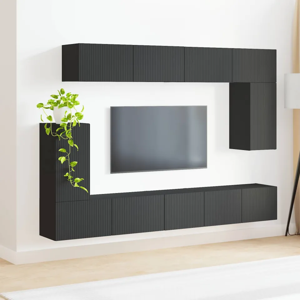 vidaXL Tv-meubelset 5 st Zwart Bewerkt hout, foto 4