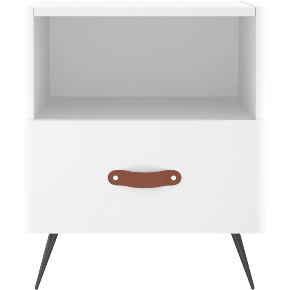vidaXL Nachtkastjes 2 st 40x35x47,5 cm bewerkt hout wit, foto 4