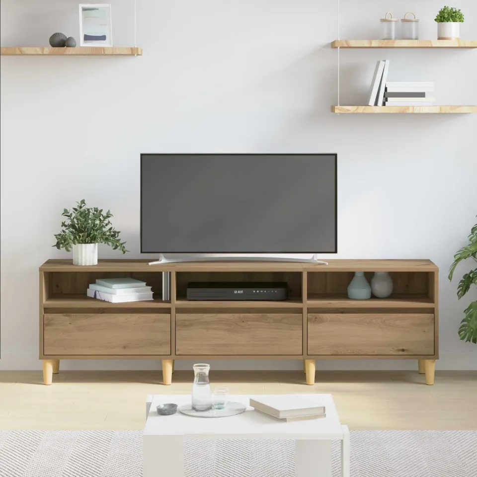 vidaXL TV-kast 150 x 30 x 45 cm Artisan Eiken Bewerkt hout, foto 4