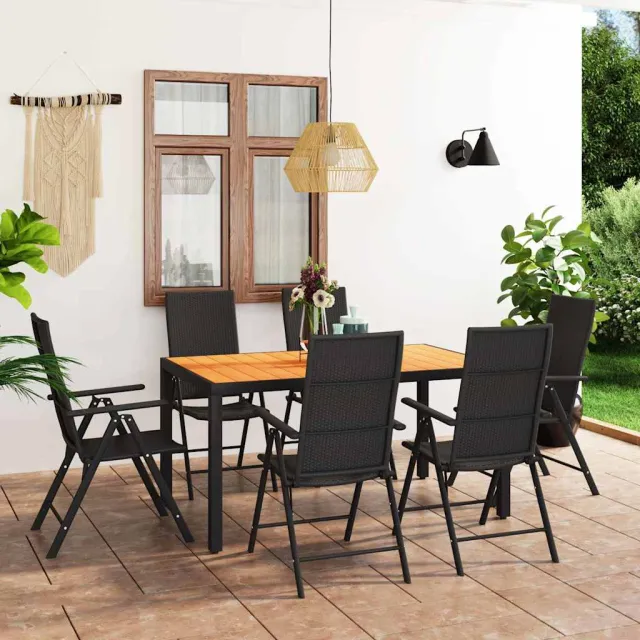 vidaXL 7-delige Tuinset zwart en bruin, foto 2
