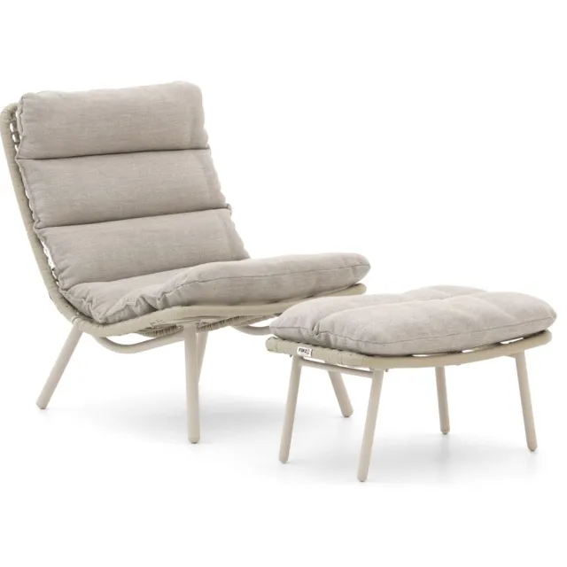 Forza Furniture Forza Marradi lounge tuinstoel met voetenbank Taupe