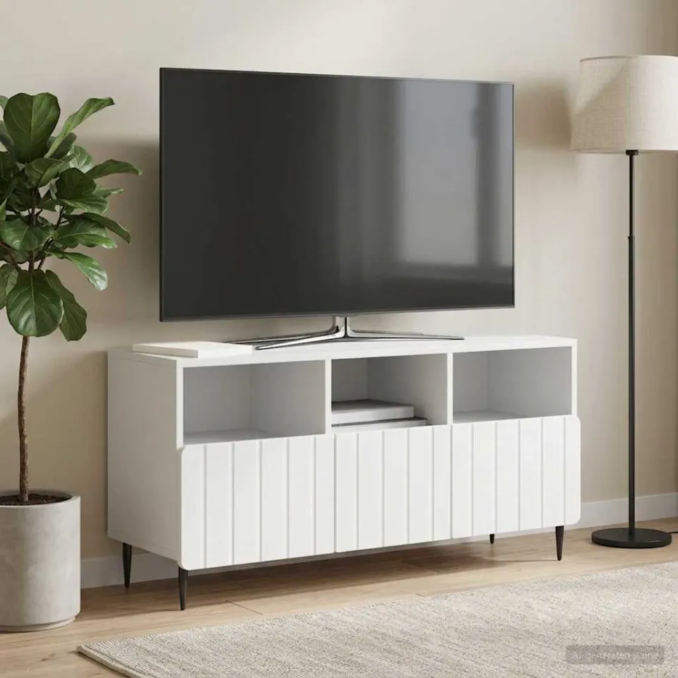 vidaXL TV-kast met lade Wit 102 x 34,5 x 50 cm Bewerkt hout, foto 4