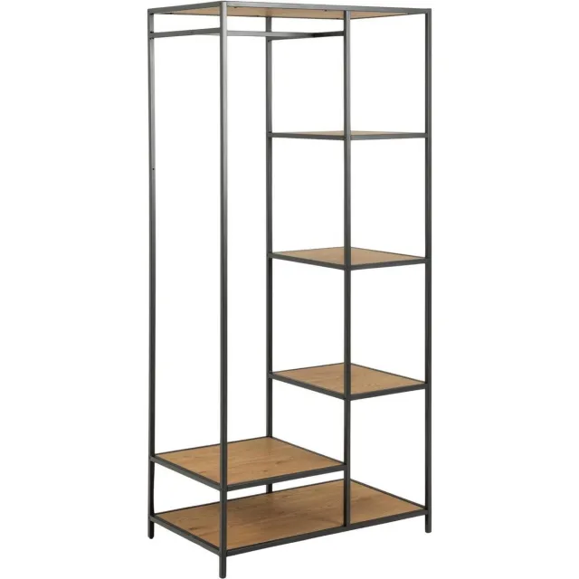 Kledingkast Bronx Metal Zwart/Naturel - Giga Living