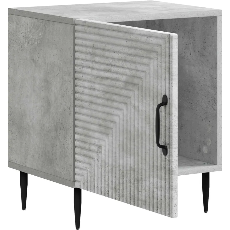 vidaXL Nachtkastje Betongrijs 43 x 34,5 x 50 cm Bewerkt hout grijs, foto 3