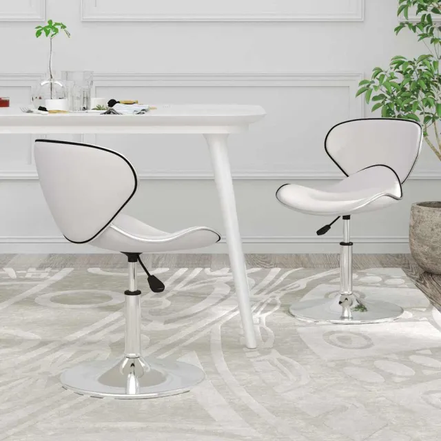 vidaXL Eetkamerstoelen 2 st kunstleer wit, foto 2