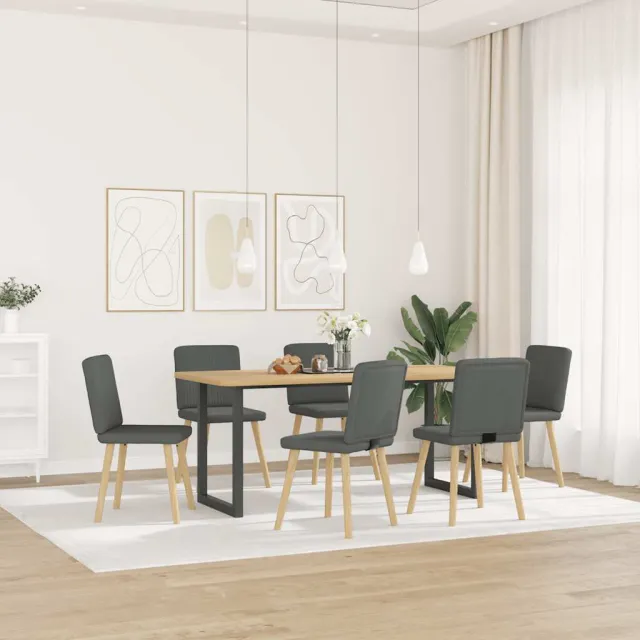 vidaXL Eetkamerstoelen 6 st stof donkergrijs