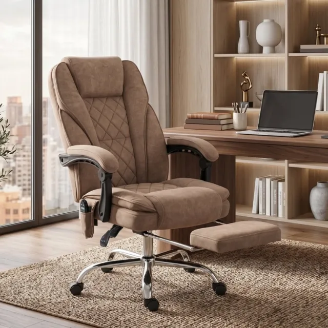 COVREO Bureaustoel 72 x 67 x 119 cm bruin, velvet met massagefunctie Brown
