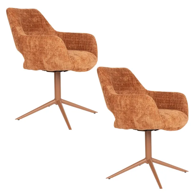 Housecraft Living Merel draaibare eetkamerstoel terracotta, foto 2