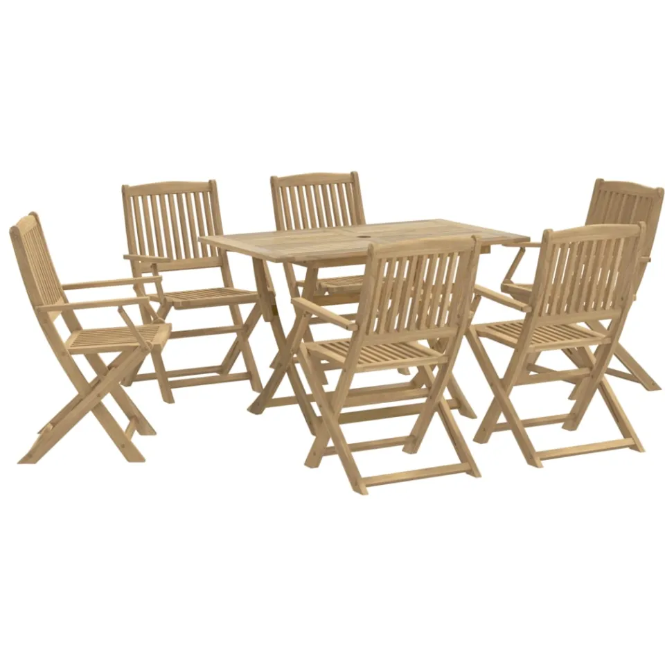vidaXL 7-delige Tuinset massief acaciahout Bruin