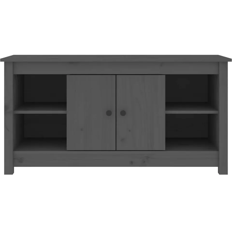vidaXL Tv-meubel 103x36,5x52 cm massief grenenhout grijs, foto 3