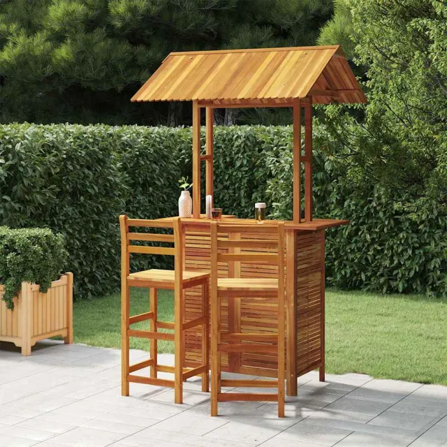 vidaXL 3-delige Tuinbarset massief acaciahout bruin, foto 2