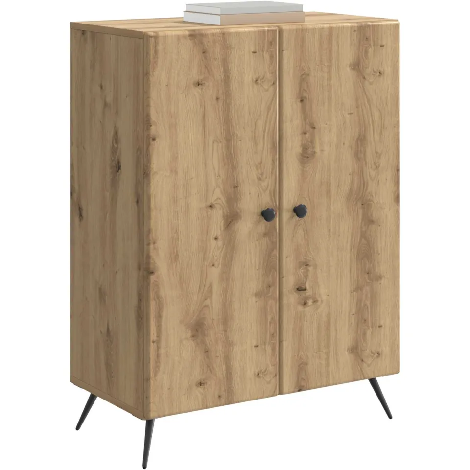vidaXL Dressoir Artisanaal eiken 66 x 34,5 x 90 cm Bewerkt hout Bruin