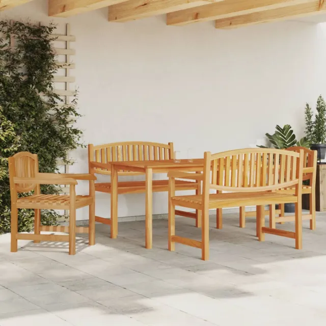 vidaXL 5-delige Tuinset massief teakhout bruin, foto 2
