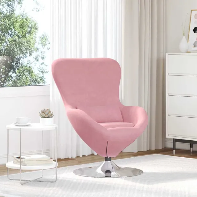 vidaXL Eivormige - stoel - Roze - Fluweel