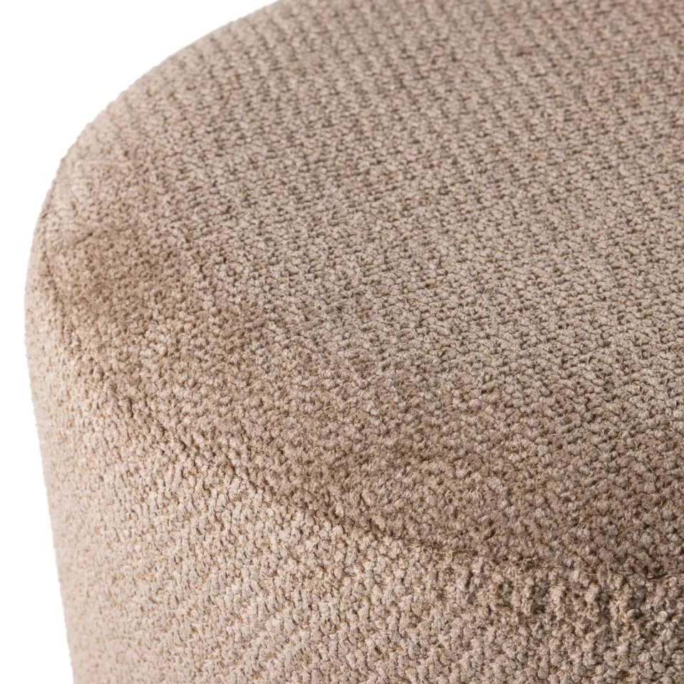 WOOOD Islen Poef Met Draaivoet - Bouclé - Lichtblauw - 47x39x39, foto 5