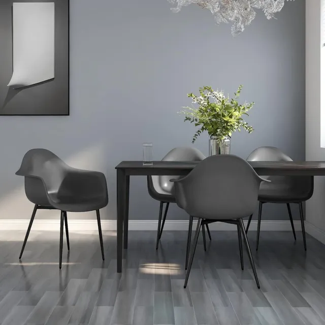 vidaXL Eetkamerstoelen 4 st PP grijs, foto 2