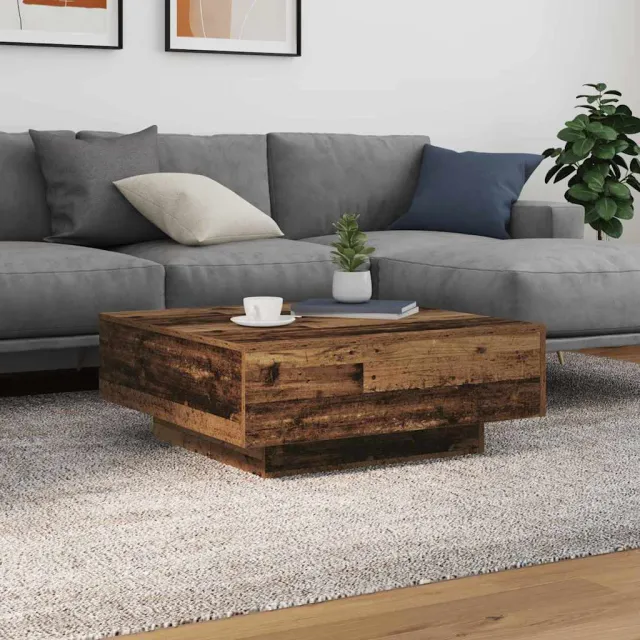 vidaXL Oud Hout en Blauw 80 x 80 x 31 cm Bewerkt hout, foto 2