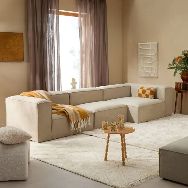NOUS Living hoekbank rechts Igor - beige, foto 2