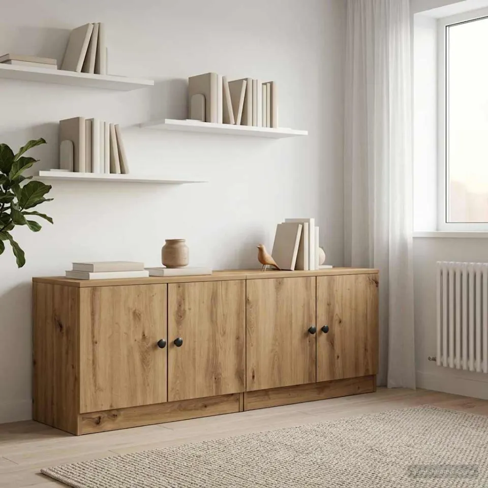 vidaXL Opbergkast voor Loftbed 2 st Artisanaal eiken 66 x 35 x 48 cm, foto 3