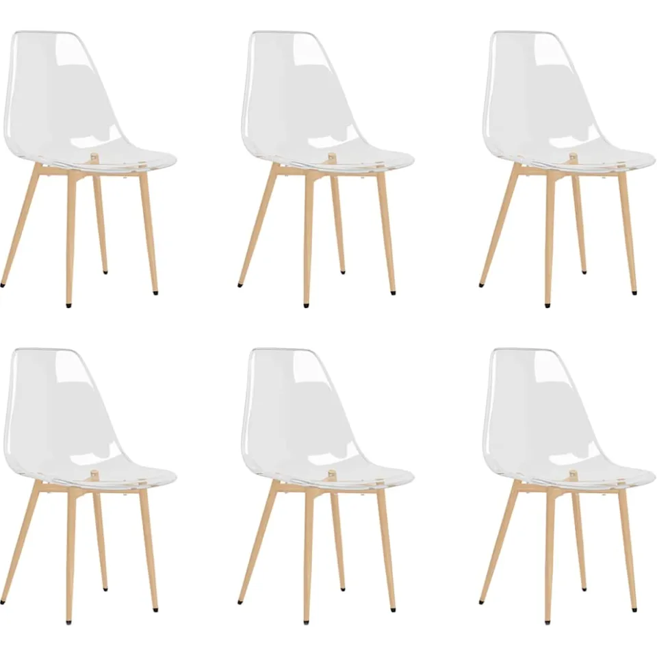 vidaXL Eetkamerstoelen 6 st PET transparant Transparent