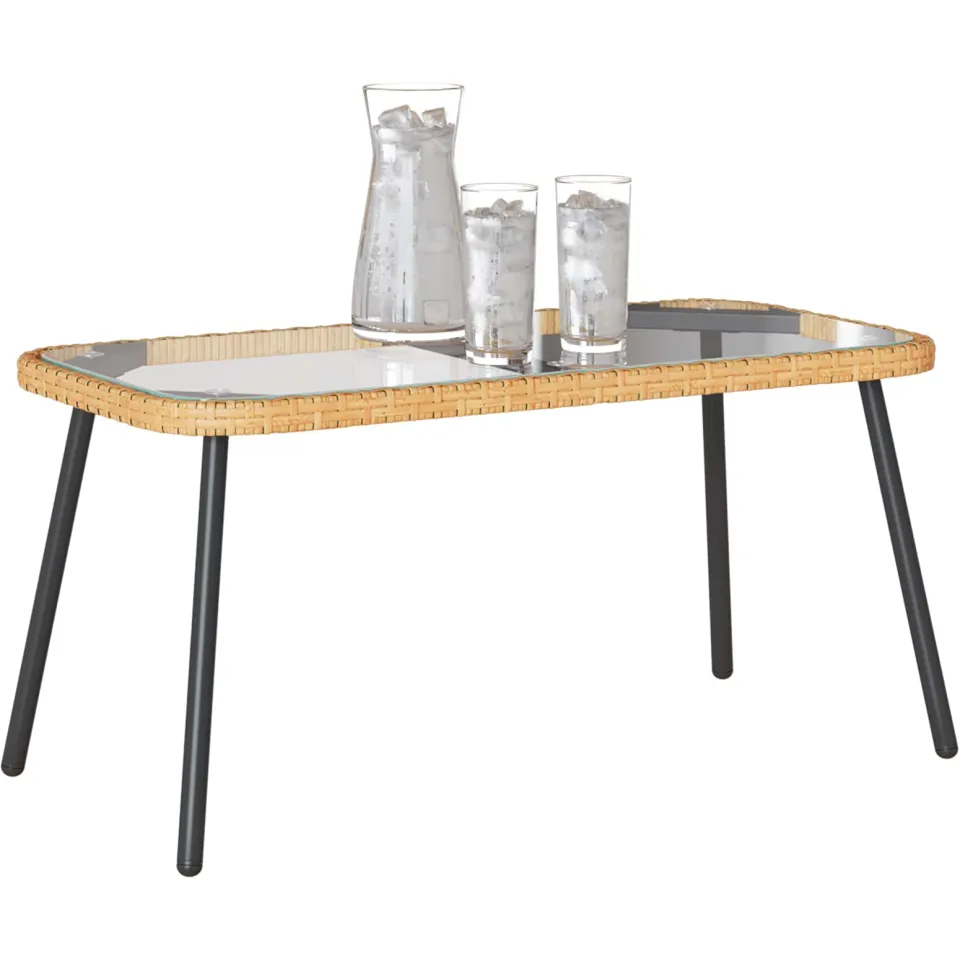 vidaXL Salontafel Bruin en zwart 90 x 45 x 43 cm poly rattan