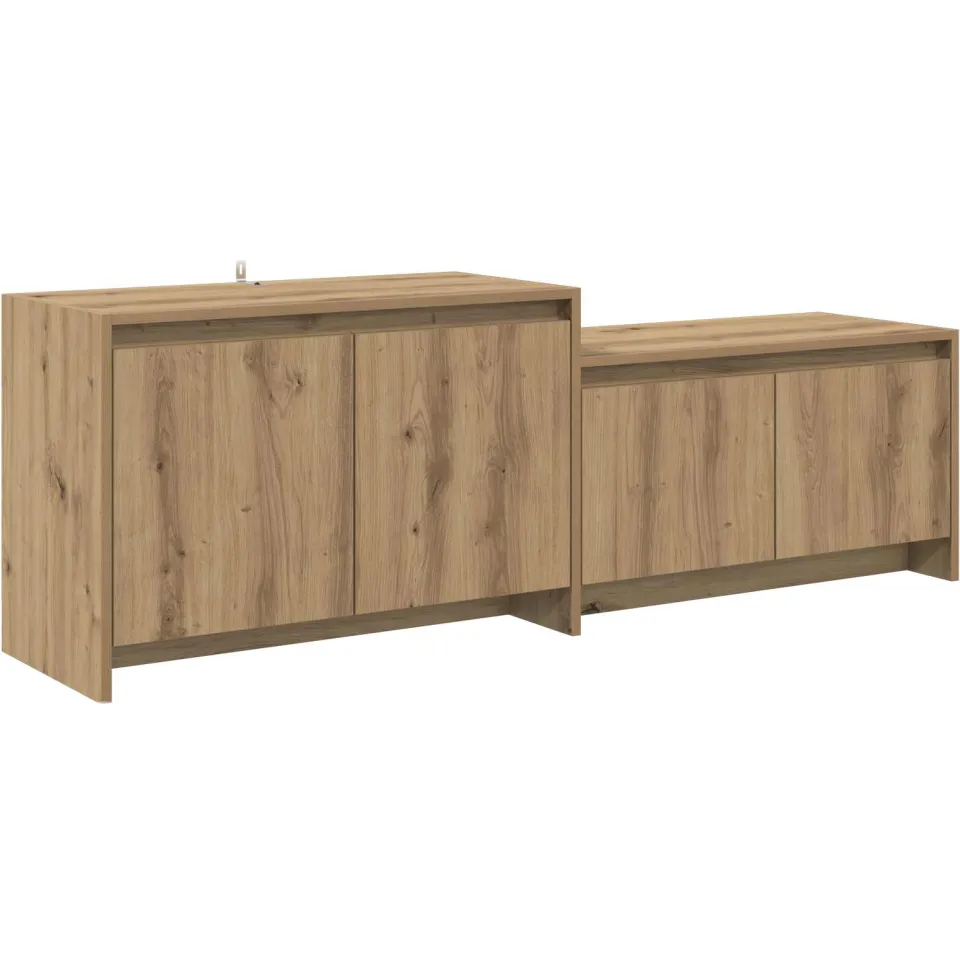 vidaXL Tv-meubel 147 x 35 x 50 cm Artisanaal eiken Bewerkt hout, foto 3