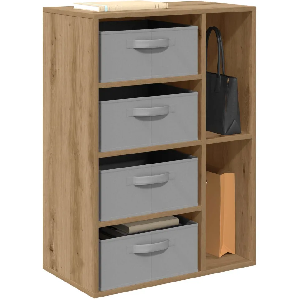 vidaXL Dressoir Artisanaal eiken 60 x 33,5 x 84 cm Bruin