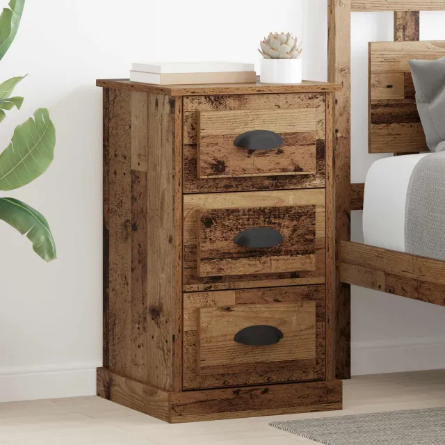 vidaXL Nachtkastje Oud Hout 39 x 39 x 67,5 cm Bewerkt hout bruin, foto 2