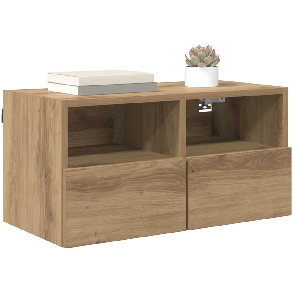 vidaXL TV Wandkast 60 x 30 x 30 cm Artisan Eiken Bewerkt hout Bruin