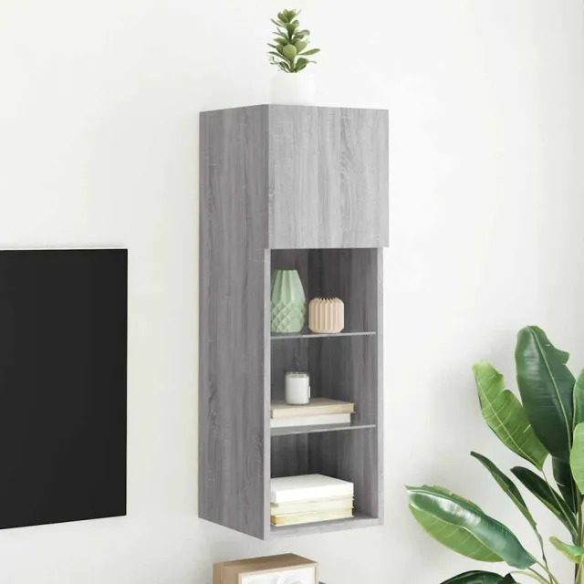 vidaXL Tv-meubel met LED-verlichting 30,5x30x90 cm grijs sonoma eiken, foto 2